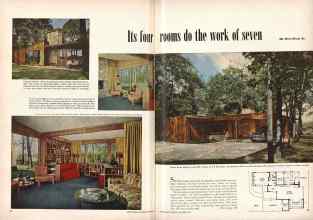 Better Homes & Gardens November 1948 Magazine Article: Its four rooms do the work of seven