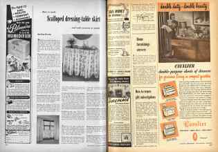 Better Homes & Gardens November 1948 Magazine Article: How to make Scalloped dressing-table skirt ...and sash curtains to match