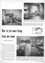Better Homes & Gardens January 1949 Magazine Article: How to get more living from one room