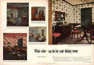 Better Homes & Gardens January 1949 Magazine Article: What color can do for your dining room