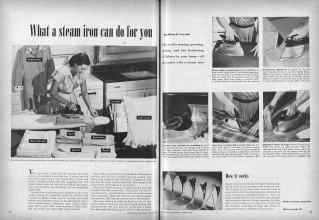 Better Homes & Gardens January 1949 Magazine Article: What a steam iron ran do for you