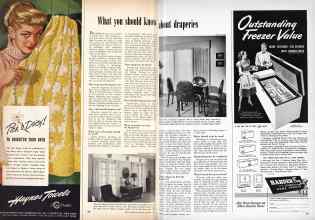 Better Homes & Gardens January 1949 Magazine Article: What yon should know about draperies