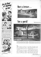 Better Homes & Gardens February 1949 Magazine Article: Once a terrace... Now a porch!