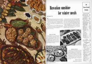 Better Homes & Gardens February 1949 Magazine Article: Hawaiian sunshine for winter meals