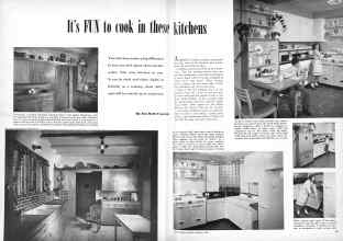 Better Homes & Gardens February 1949 Magazine Article: It's FUN to cook in these kitchens