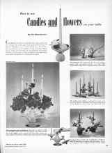 Better Homes & Gardens March 1949 Magazine Article: How to use Candles and flowers on your table