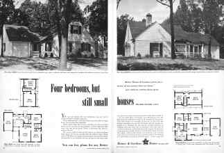 Better Homes & Gardens March 1949 Magazine Article: Four bedrooms, but still small houses