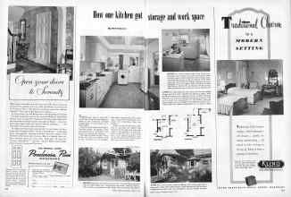 Better Homes & Gardens March 1949 Magazine Article: How one kitchen got storage and work space