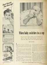 Better Homes & Gardens April 1949 Magazine Article: When baby switches to a cup