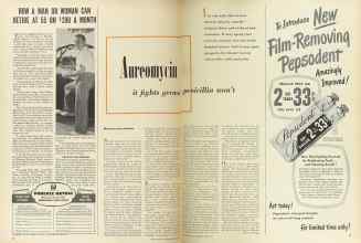 Better Homes & Gardens April 1949 Magazine Article: Aureomycin it fights germs penicillin won't