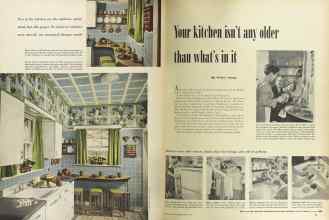 Better Homes & Gardens April 1949 Magazine Article: Your kitchen isn't any older than what's in it