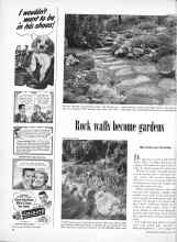 Better Homes & Gardens May 1949 Magazine Article: Rock walls become gardens