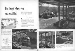 Better Homes & Gardens May 1949 Magazine Article: How to get elbowroom on a small lot