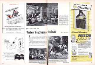 Better Homes & Gardens May 1949 Magazine Article: Windows bring terrace fun inside