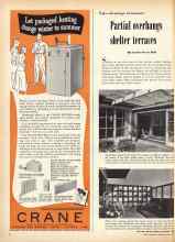 Better Homes & Gardens June 1949 Magazine Article: Partial overhangs shelter terraces