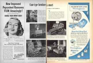 Better Homes & Gardens June 1949 Magazine Article: Cane-type furniture is smart