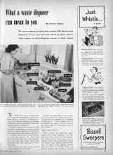 Better Homes & Gardens August 1949 Magazine Article: What a waste disposer can mean to yon