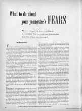 Better Homes & Gardens August 1949 Magazine Article: What to do about your youngster's FEARS