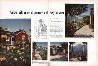 Better Homes & Gardens August 1949 Magazine Article: Packed with color all summer and easy to keep