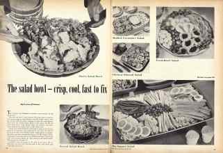 Better Homes & Gardens August 1949 Magazine Article: The salad bowl--crisp, cool, fast to fix
