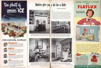 Better Homes & Gardens August 1949 Magazine Article: Shelves give yon a lot for a little