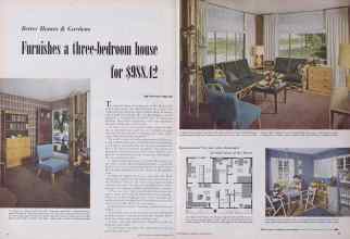 Better Homes & Gardens September 1949 Magazine Article: Furnishes a three-bedroom house