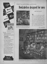 Better Homes & Gardens October 1949 Magazine Article: Bookshelves designed for men
