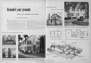 Better Homes & Gardens October 1949 Magazine Article: Remodel your grounds when you remodel your house