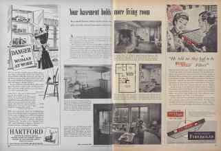 Better Homes & Gardens October 1949 Magazine Article: Your basement holds more living room
