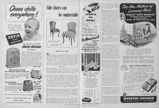 Better Homes & Gardens October 1949 Magazine Article: Side chairs can be comfortable
