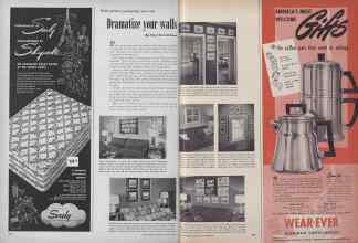 Better Homes & Gardens October 1949 Magazine Article: Dramatize your walls