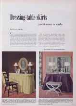 Better Homes & Gardens November 1949 Magazine Article: Dressing-table skirts you'll want to make