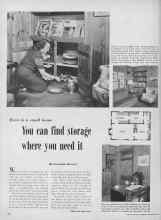 Better Homes & Gardens November 1949 Magazine Article: Even in a small home You can find storage where you need it