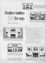 Better Homes & Gardens December 1949 Magazine Article: Fireplace windows five ways
