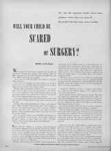 Better Homes & Gardens December 1949 Magazine Article: WILL YOUR CHILD BE SCARED OF SURGERY?