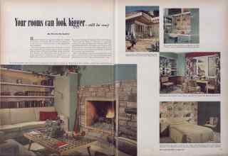 Better Homes & Gardens December 1949 Magazine Article: Your rooms can look bigger