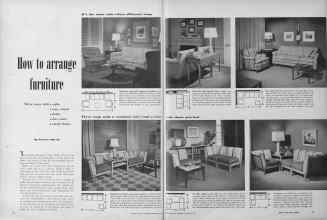 Better Homes & Gardens December 1949 Magazine Article: How to arrange furniture