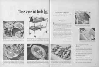Better Homes & Gardens December 1949 Magazine Article: These serve hot foods hot