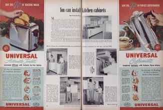 Better Homes & Gardens December 1949 Magazine Article: You can install kitchen cabinets