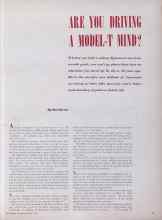 Better Homes & Gardens January 1950 Magazine Article: ARE YOU DRIVING A MODEL-T MIND?