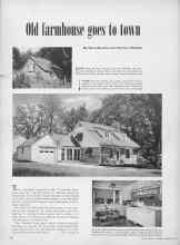 Better Homes & Gardens January 1950 Magazine Article: Old farmhouse goes to town