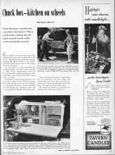 Better Homes & Gardens March 1950 Magazine Article: Chuck box--kitchen on wheels