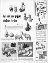 Better Homes & Gardens March 1950 Magazine Article: Gay salt and pepper shakers for fun