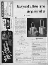 Better Homes & Gardens March 1950 Magazine Article: Make yourself a flower carrier and garden tool kit