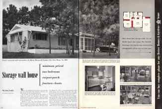 Better Homes & Gardens March 1950 Magazine Article: Storage wall house