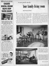 Better Homes & Gardens April 1950 Magazine Article: Your family-living room