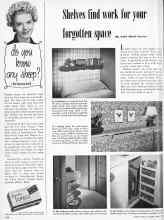 Better Homes & Gardens April 1950 Magazine Article: Shelves find work for your forgotten space