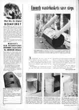 Better Homes & Gardens April 1950 Magazine Article: Enough wastebaskets save steps