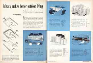 Better Homes & Gardens April 1950 Magazine Article: Privacy makes better outdoor living