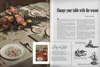 Better Homes & Gardens April 1950 Magazine Article: Change your table with the season